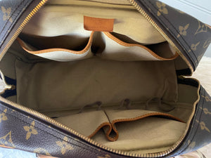 Louis Vuitton Deauville Monogram Satchel Bag Zip Leather Purse